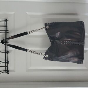 Michael Kors Studded Black Copper Shoulder Bag.